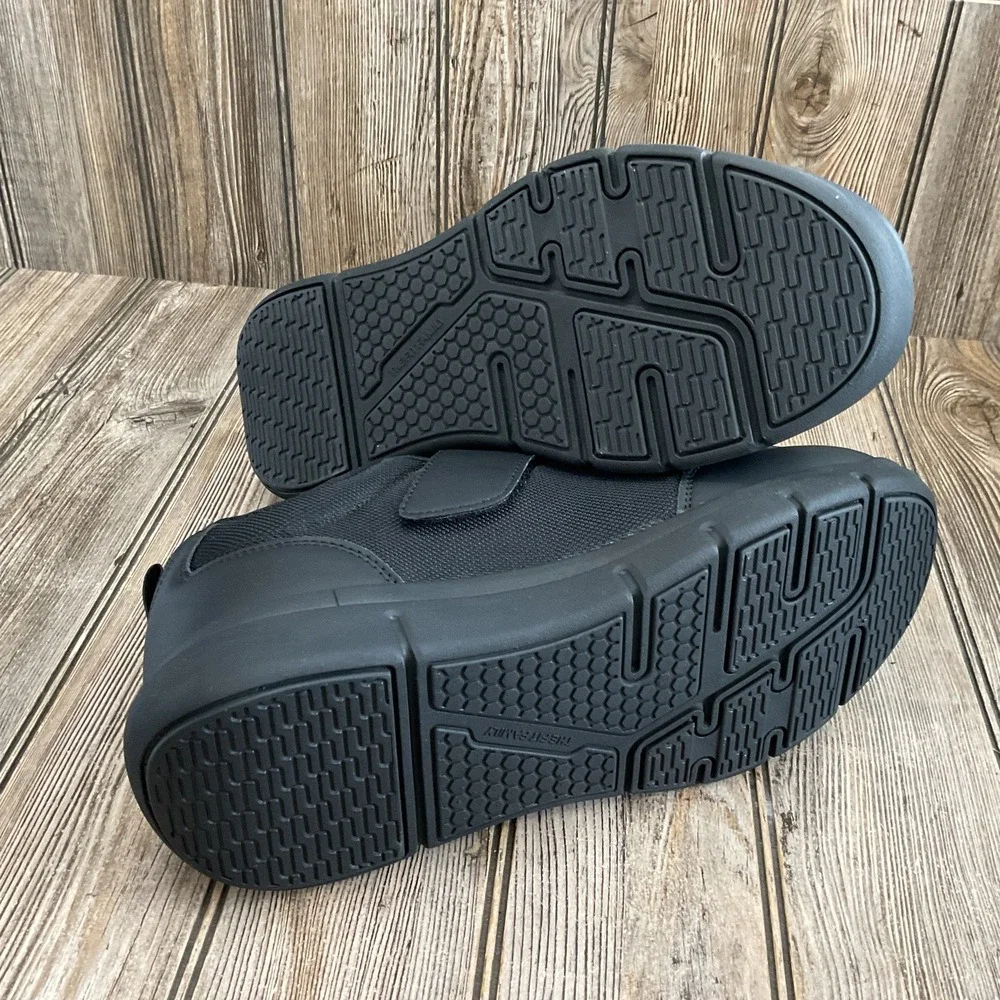 Fitville Marca Men's Size 12 2E Diabetic Shoes Black Comfort Hook Loop Closure